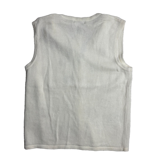 Christmas Sweater Vest Sequins Presents Snowflakes Size XL NEW Cream Silver - Picture 6 of 7